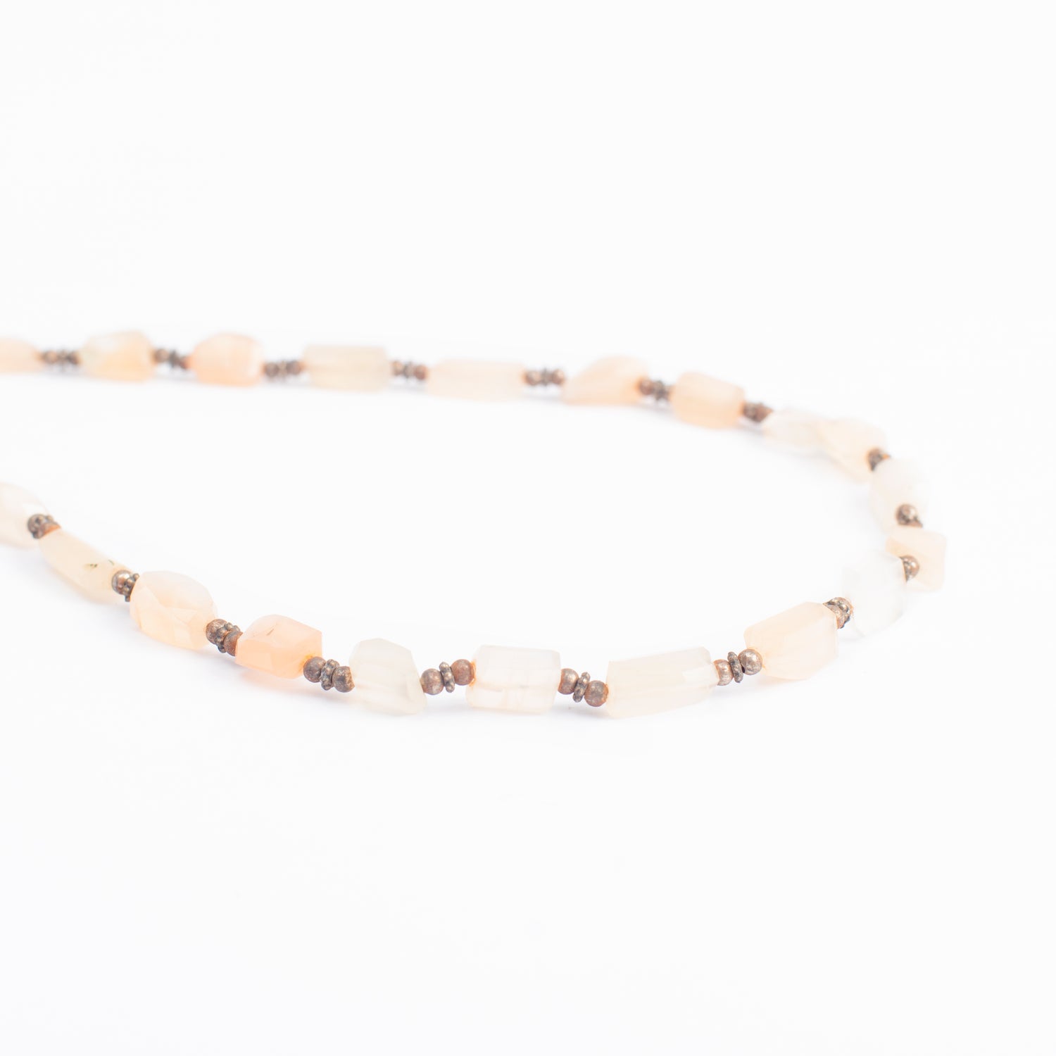 Moonstone with Metal Beads Necklace