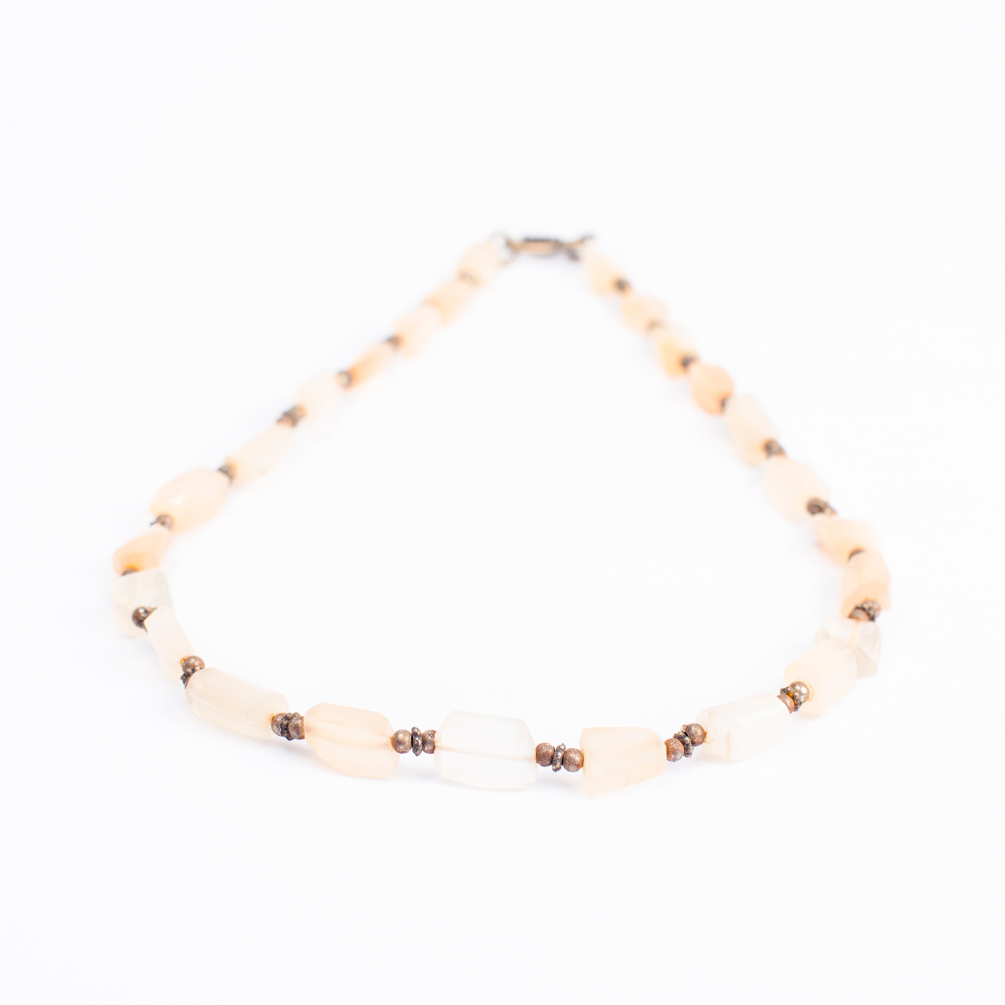 Moonstone with Metal Beads Necklace