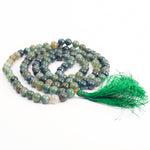 Load image into Gallery viewer, Green Moss Agate Japamala - Round Plain Beads 8mm
