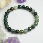 Green Moss Agate Bracelet - Round Beads