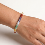 Load image into Gallery viewer, Multistone Rainbow shade Bracelet: Button Beads