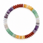 Load image into Gallery viewer, Multistone Rainbow shade Bracelet: Button Beads