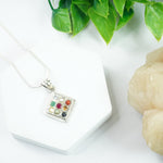 Load image into Gallery viewer, Navratna Silver Pendant - Rhombus
