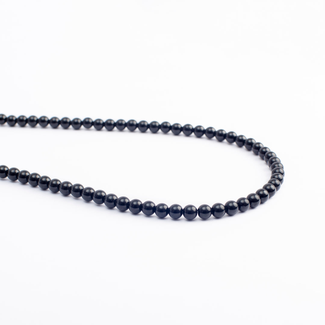 Black Onyx Japamala: Concentration - Round Plain Beads 8mm