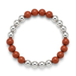 Load image into Gallery viewer, Royal Warrior Bracelet – PBKS Jersey Edition (Red Jasper &amp; Silver Pyrite)