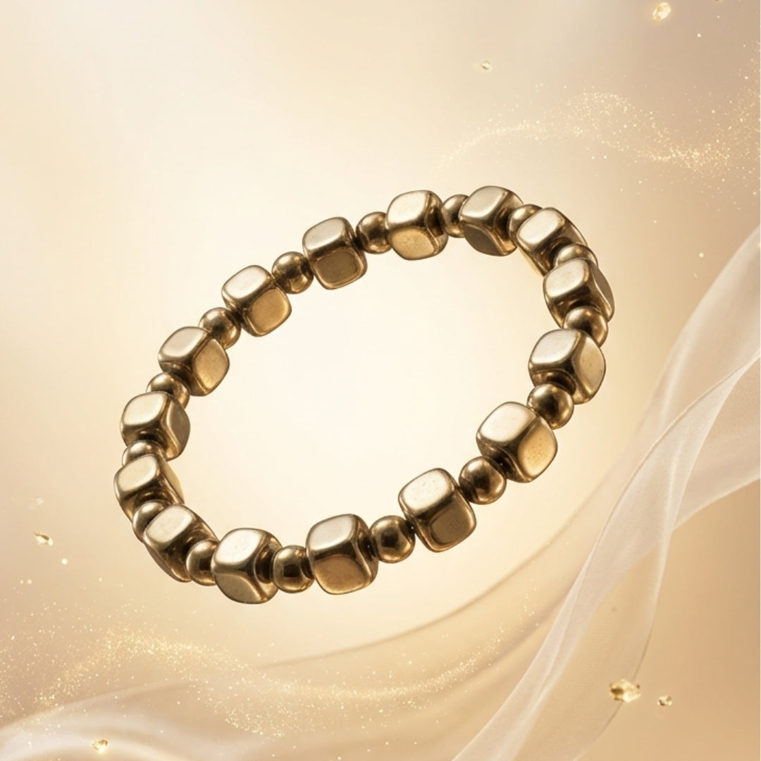 Golden Pyrite Bracelet: Smooth Edge