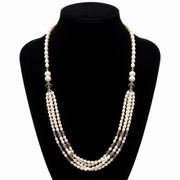 Pearl with smoky quartz necklace
