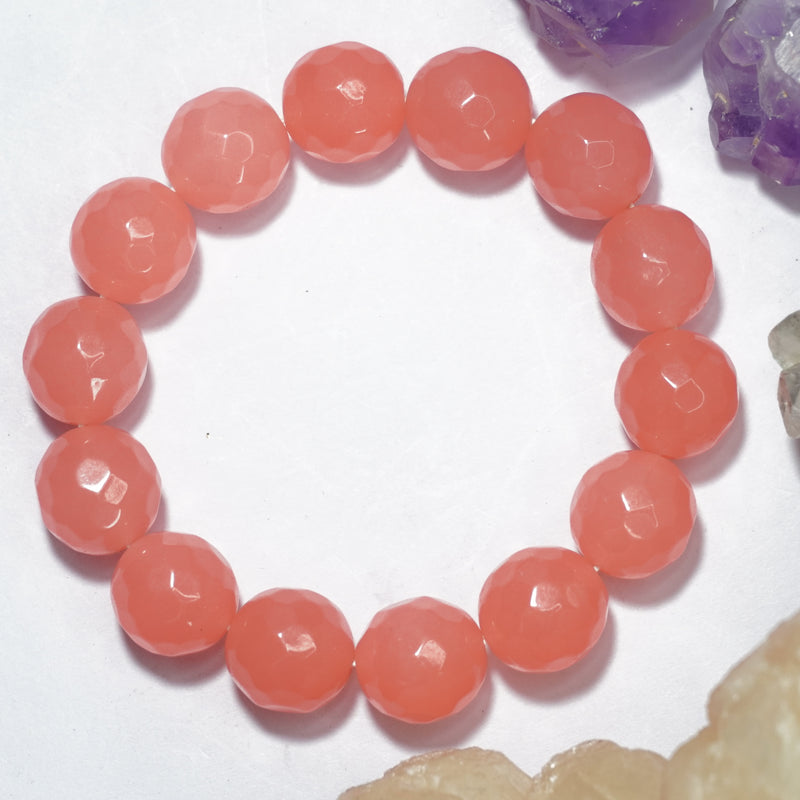 Pink Quartz Bracelet: Self Love - Round Cut Beads 14mm