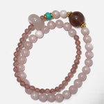 Load image into Gallery viewer, Pink Strawberry Quartz Bracelet (2-Layer): Love, Joy &amp; Healing
