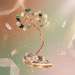 Load image into Gallery viewer, Prehnite Crystal Tree with flat Agate Base