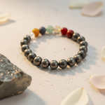 Load image into Gallery viewer, Pyrite 7 Chakras Bracelet