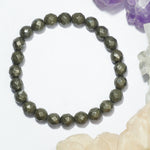 Pyrite Bracelet: Manifest Abundance - Round Cut Beads 8mm