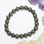 Pyrite Bracelet: Manifest Abundance - Round Beads 8mm