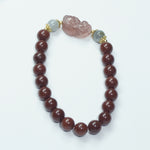 Load image into Gallery viewer, Red Agate &amp; Strawberry Quartz Pixiu Bracelet : Specialty design attracts luck, wealth &amp; love.
