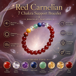 Load image into Gallery viewer, Red Carnelian Bracelet: 7 Chakra Support
