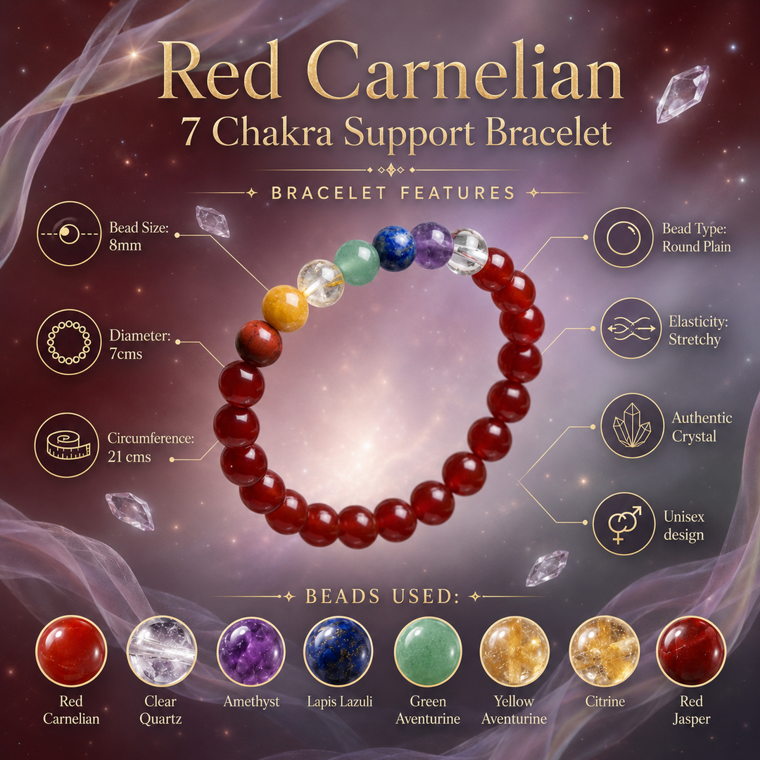 Red Carnelian Bracelet: 7 Chakra Support