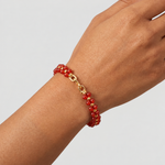 Load image into Gallery viewer, Red Carnelian Bracelet: Quad Pattern