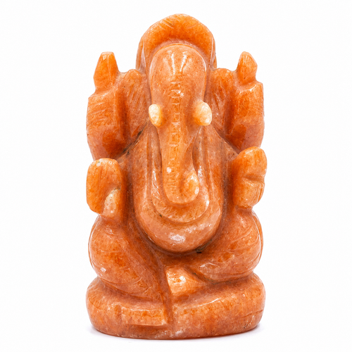 Red Jade Ganesha Idol 