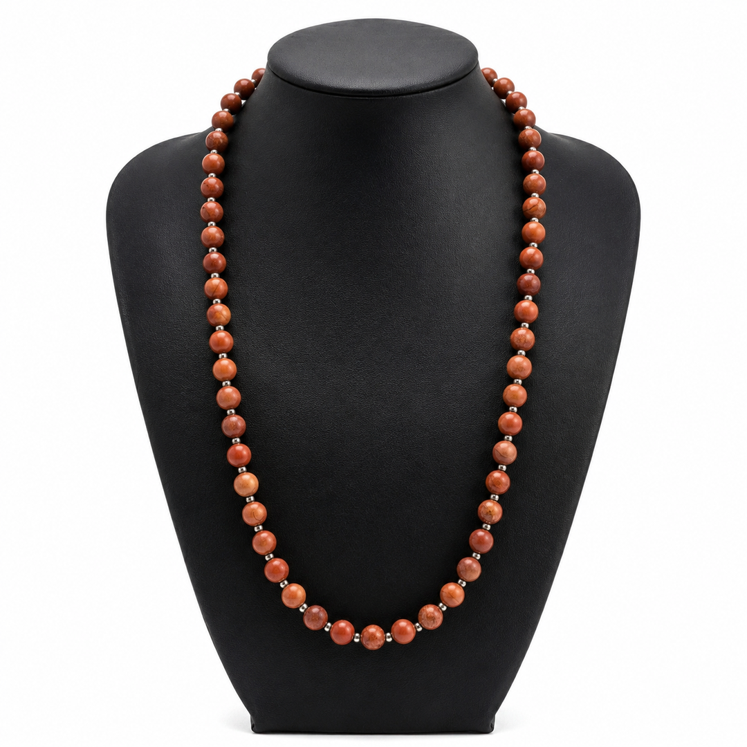 Red jasper office wear necklace