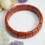 Load image into Gallery viewer, Red Jasper Bracelet - Square Beads
