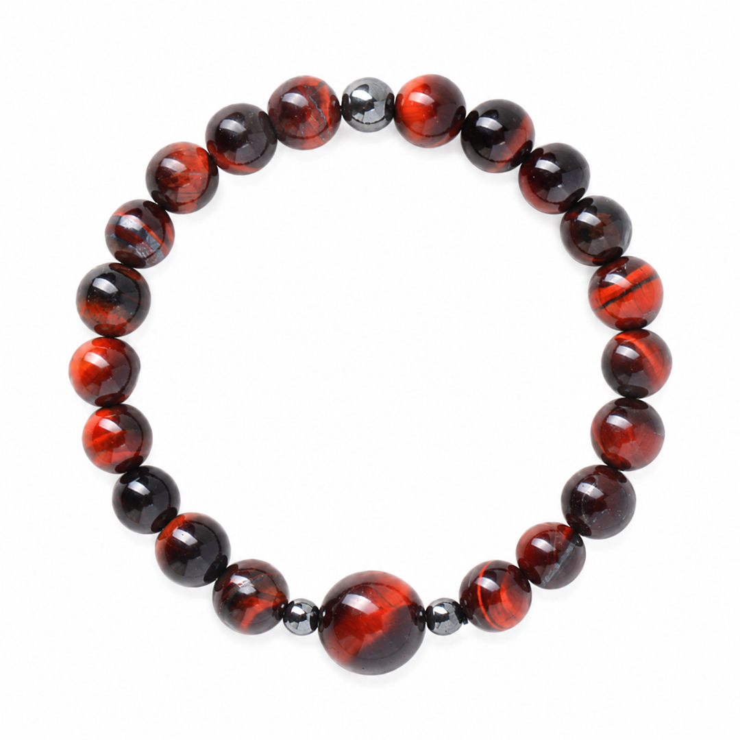 Red Tiger's Eye Bracelet: 8+12 mm