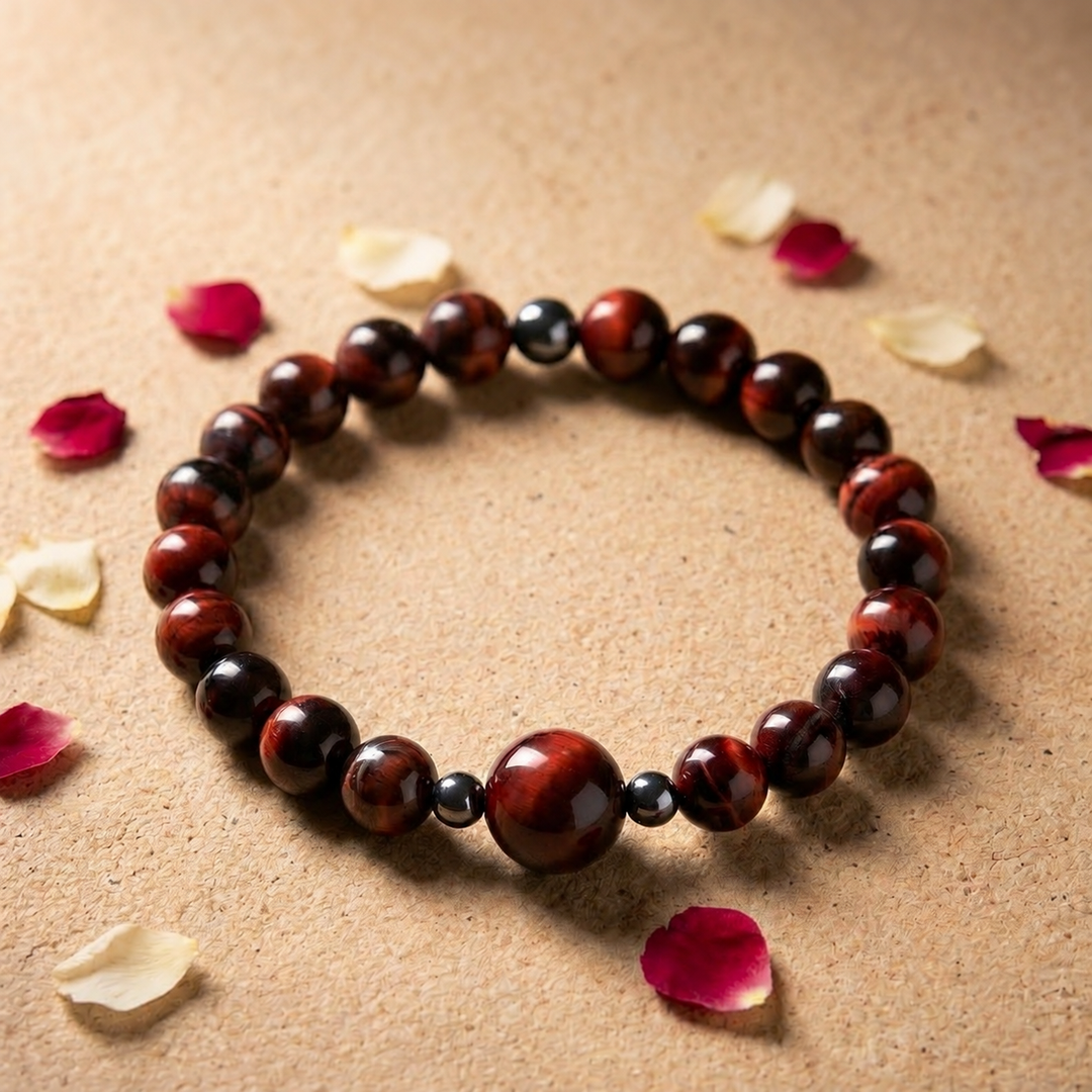 Red Tiger's Eye Bracelet: 8+12 mm