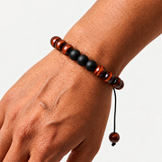 Red Tiger's Eye Bracelet: Adjustable Thread Woven