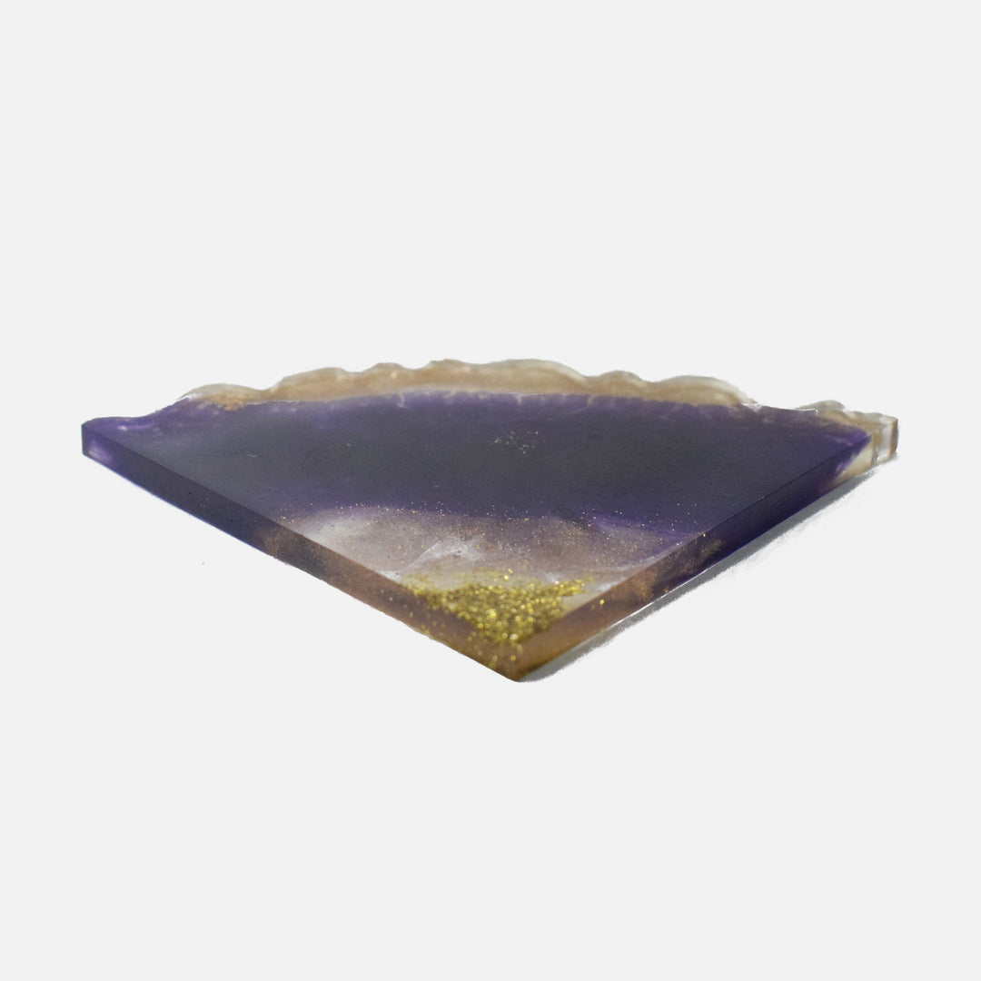 Regal Purple & Gold Triangular Crystal Holders