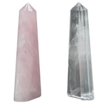 Load image into Gallery viewer, Clear Quartz and Rose Quartz Flat Tower
