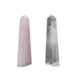 Clear Quartz and Rose Quartz Flat Tower