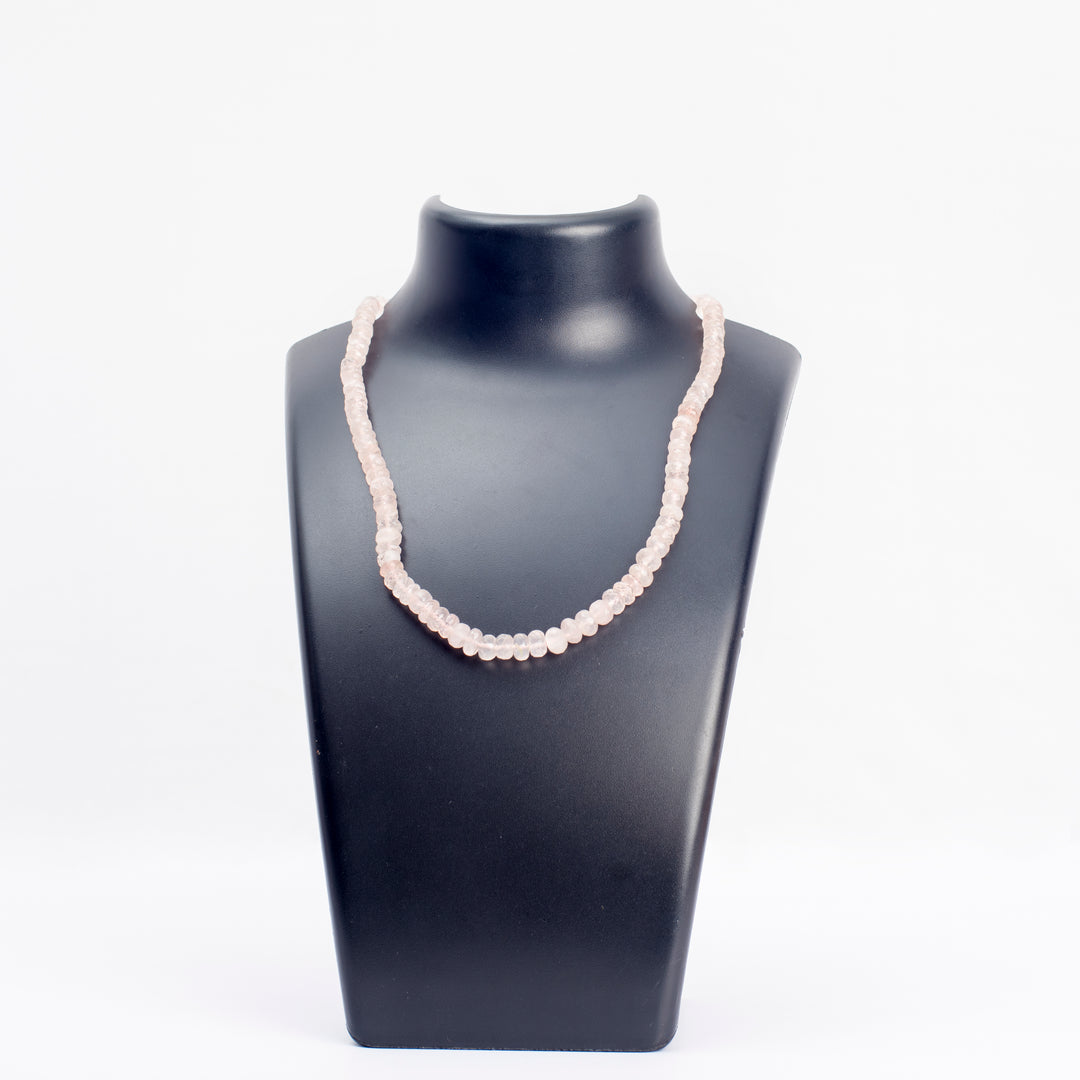 Rose Quartz Necklace Oval Beads 6mm
