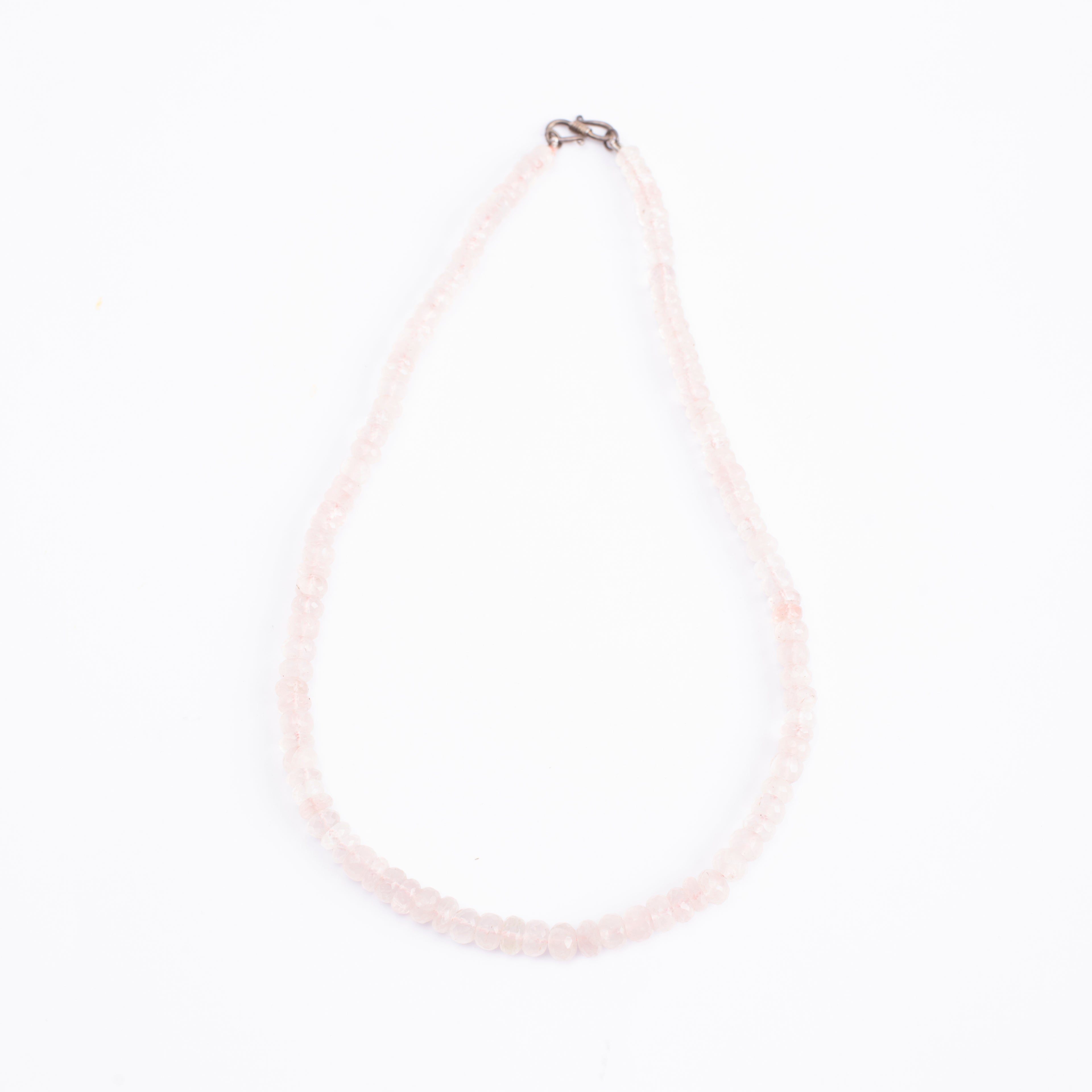 Rose Quartz Oval Beads Necklace 6mm