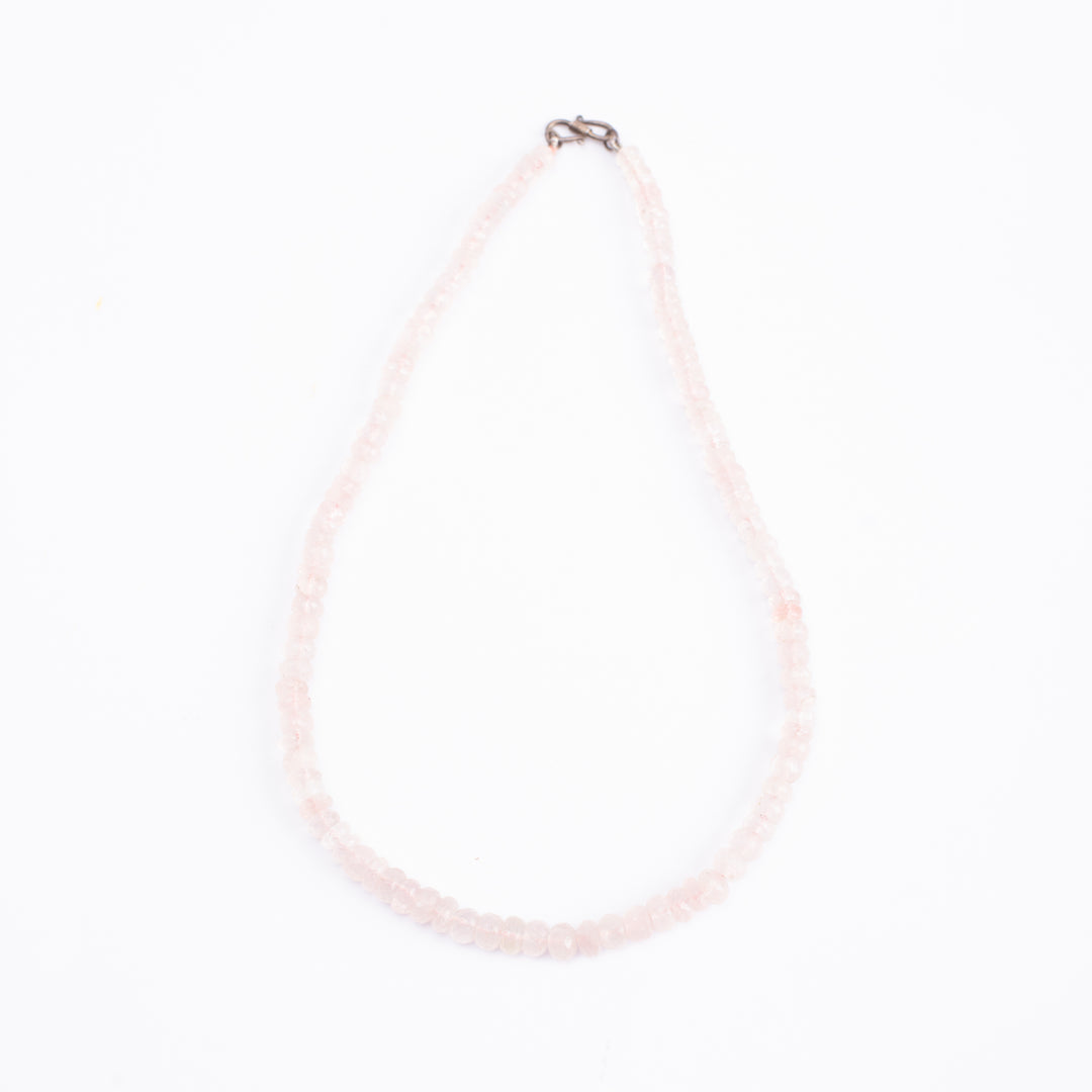 Rose Quartz Necklace Oval Beads 6mm