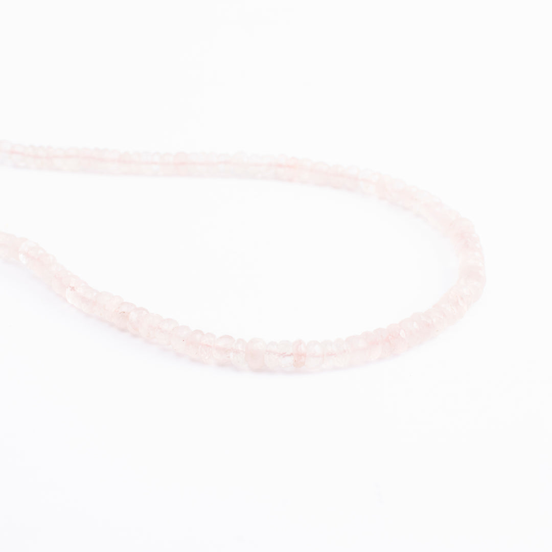 Rose Quartz Necklace Oval Beads 6mm