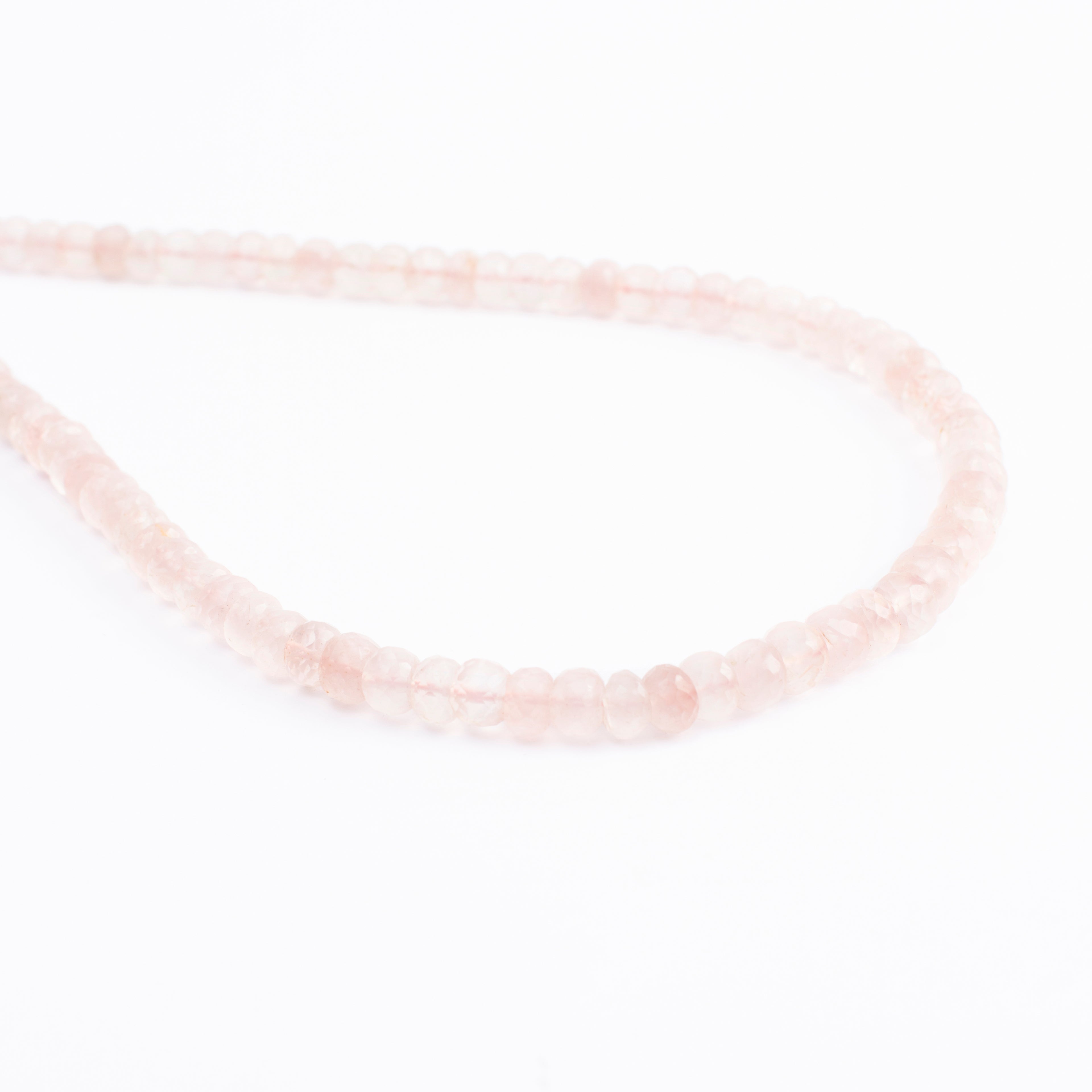 Rose Quartz Oval Beads Necklace 8mm