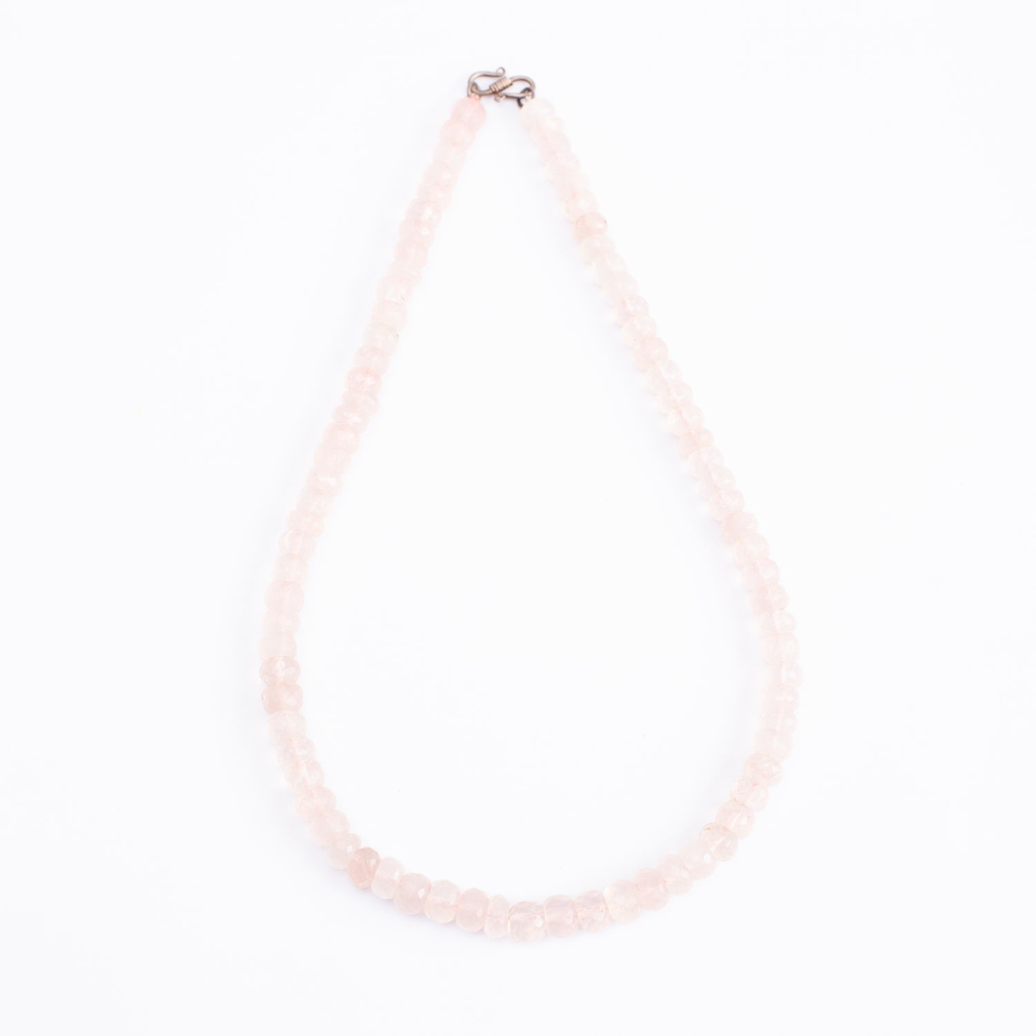 Rose Quartz Oval Beads Necklace 8mm