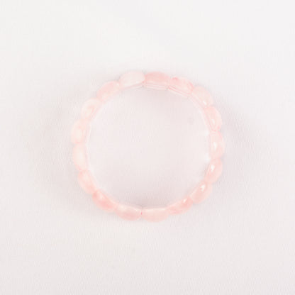 Rose Quartz Oval Beads Bracelet