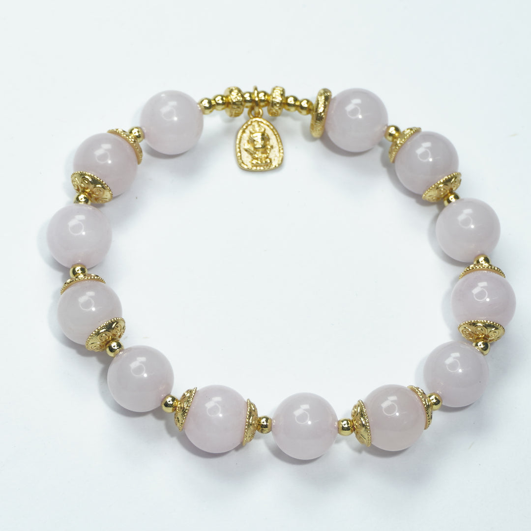 Rose Quartz & Buddha Bracelet: Love & Protection