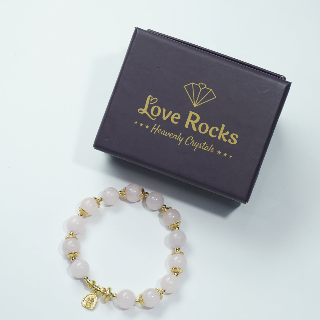 Rose Quartz & Buddha Bracelet: Love & Protection