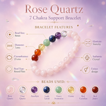 Load image into Gallery viewer, Rose Quartz Bracelet: 7 Chakra Support
