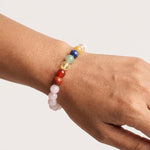Load image into Gallery viewer, Rose Quartz 7 Chakra bracelet