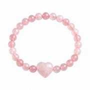 Rose Quartz Bracelet: Heart Stone