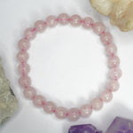 Load image into Gallery viewer, Rose Quartz Bracelet: Self Love - Round Beads 8mm
