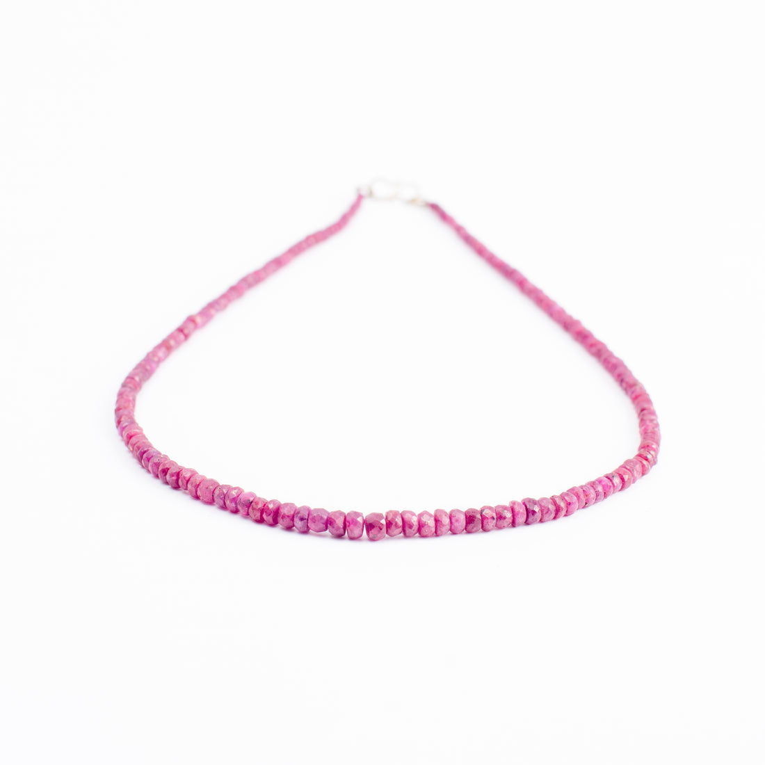 Ruby Burma oval Beads Necklace 3mm