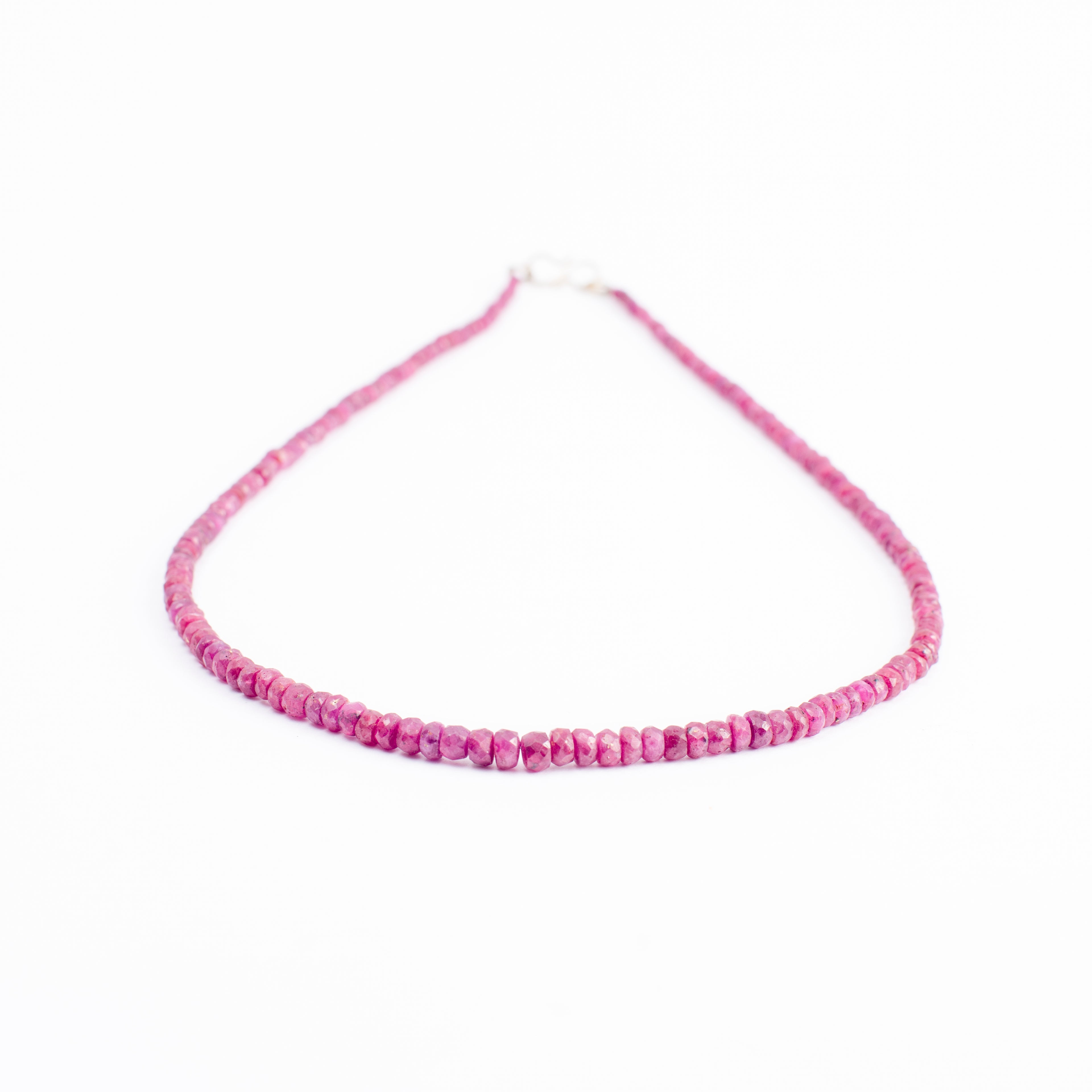 Ruby Burma oval Beads Necklace 3mm