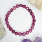 Ruby Bracelet - Round Cut Beads 8mm