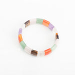 7 Chakras Bracelet: Square Beads