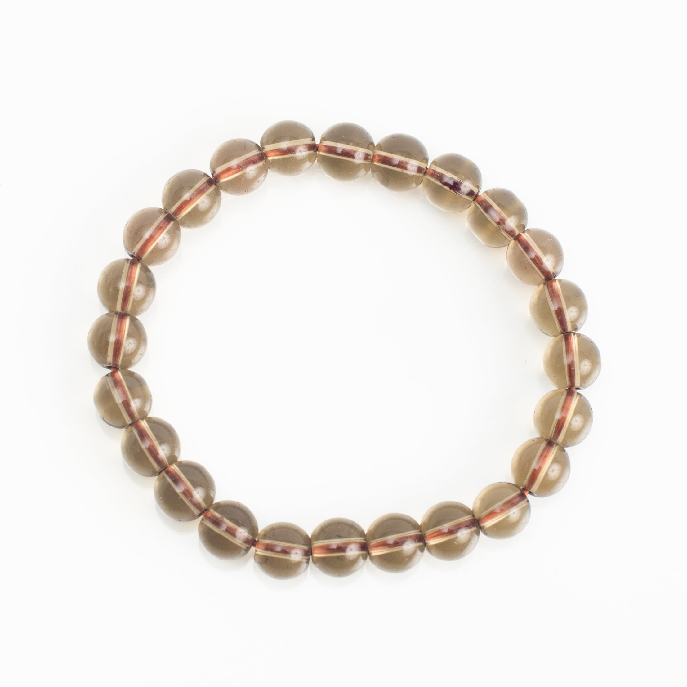 Smokey Quartz Round Beads Bracelet