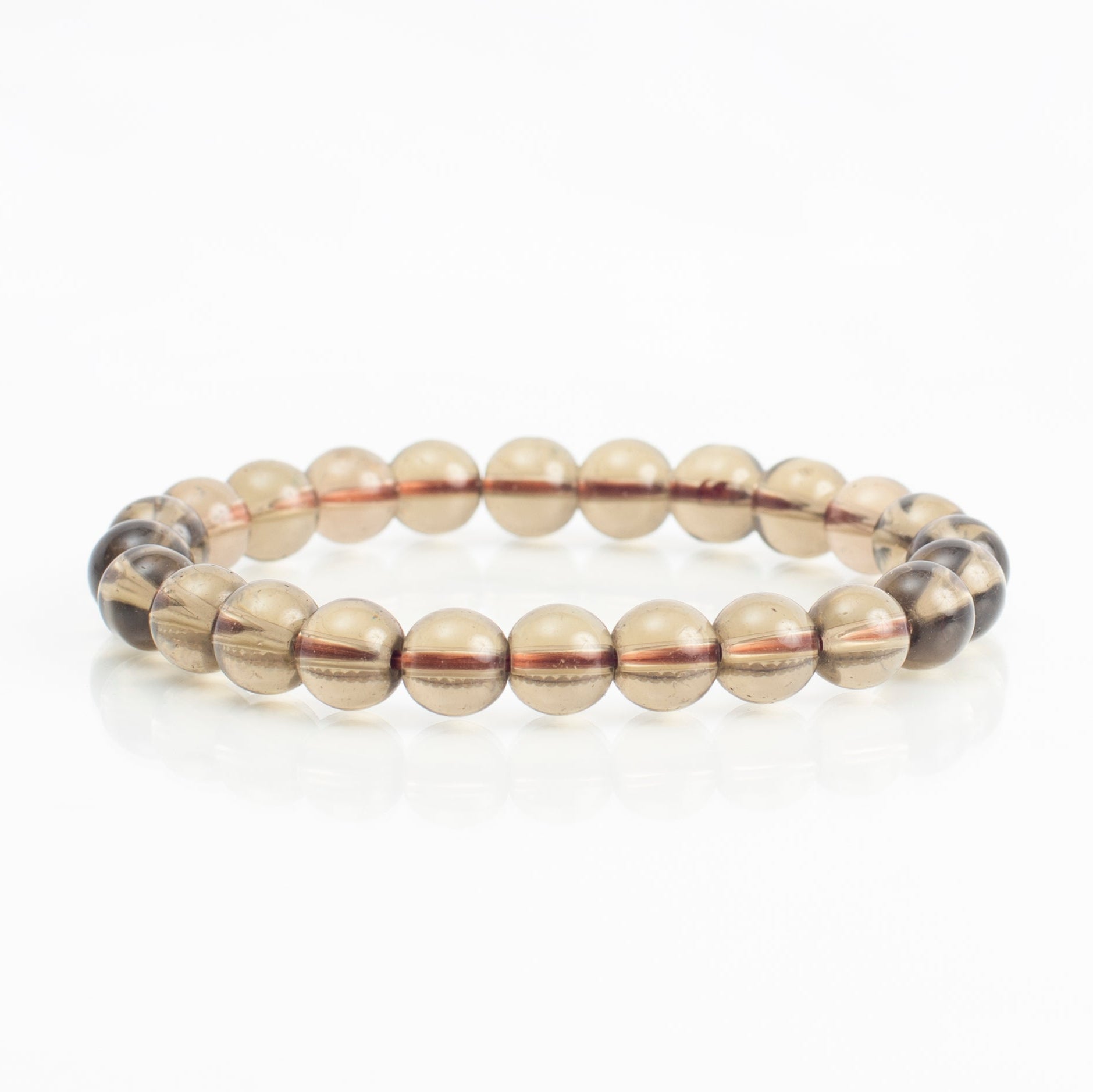 Smokey Quartz Round Beads Bracelet