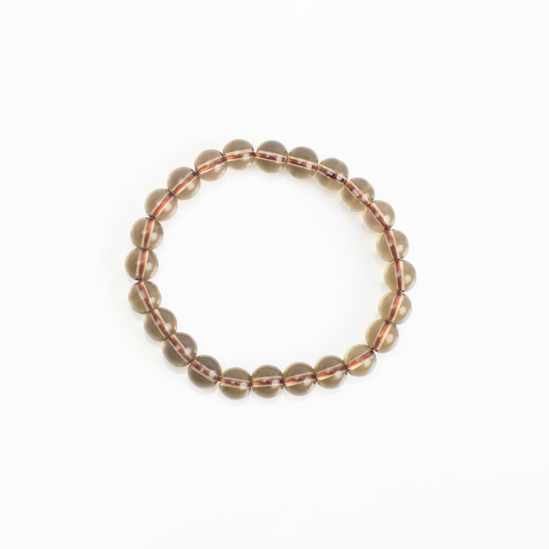 Smokey Quartz Bracelet: Removes Fear - Round Beads 8mm